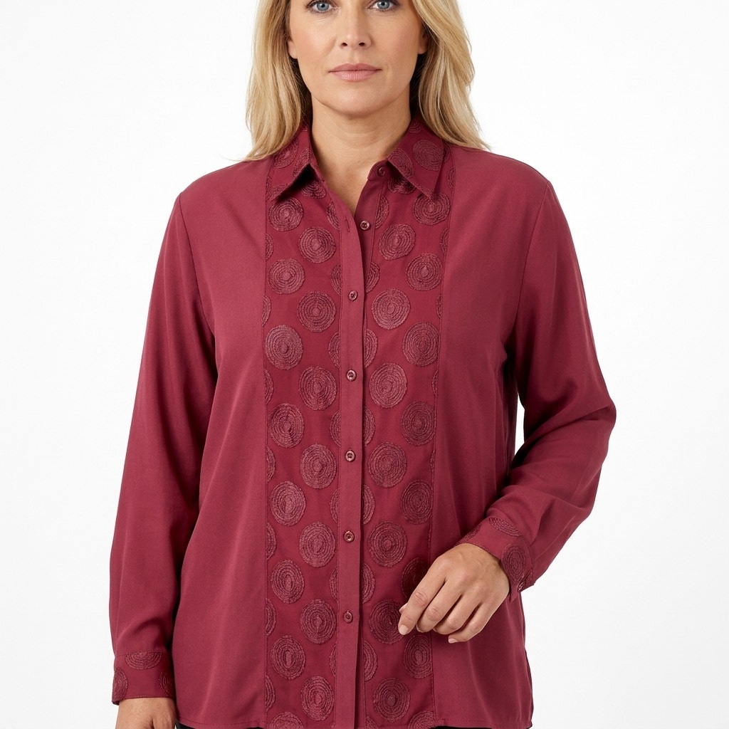 Prontl Collection By Phita Made In Usa Red Tunic Blouse Women Size L